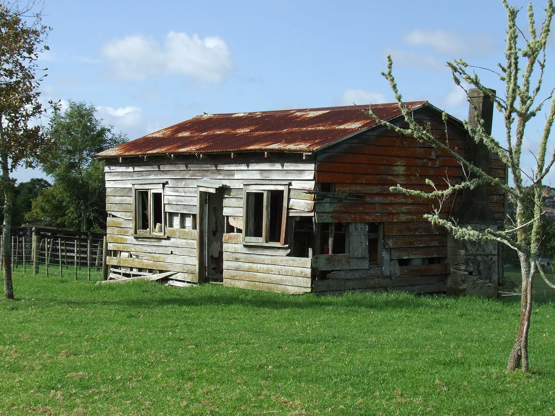 damaged wood home