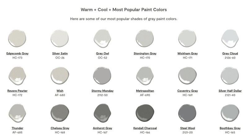Benjamin Moore Grays